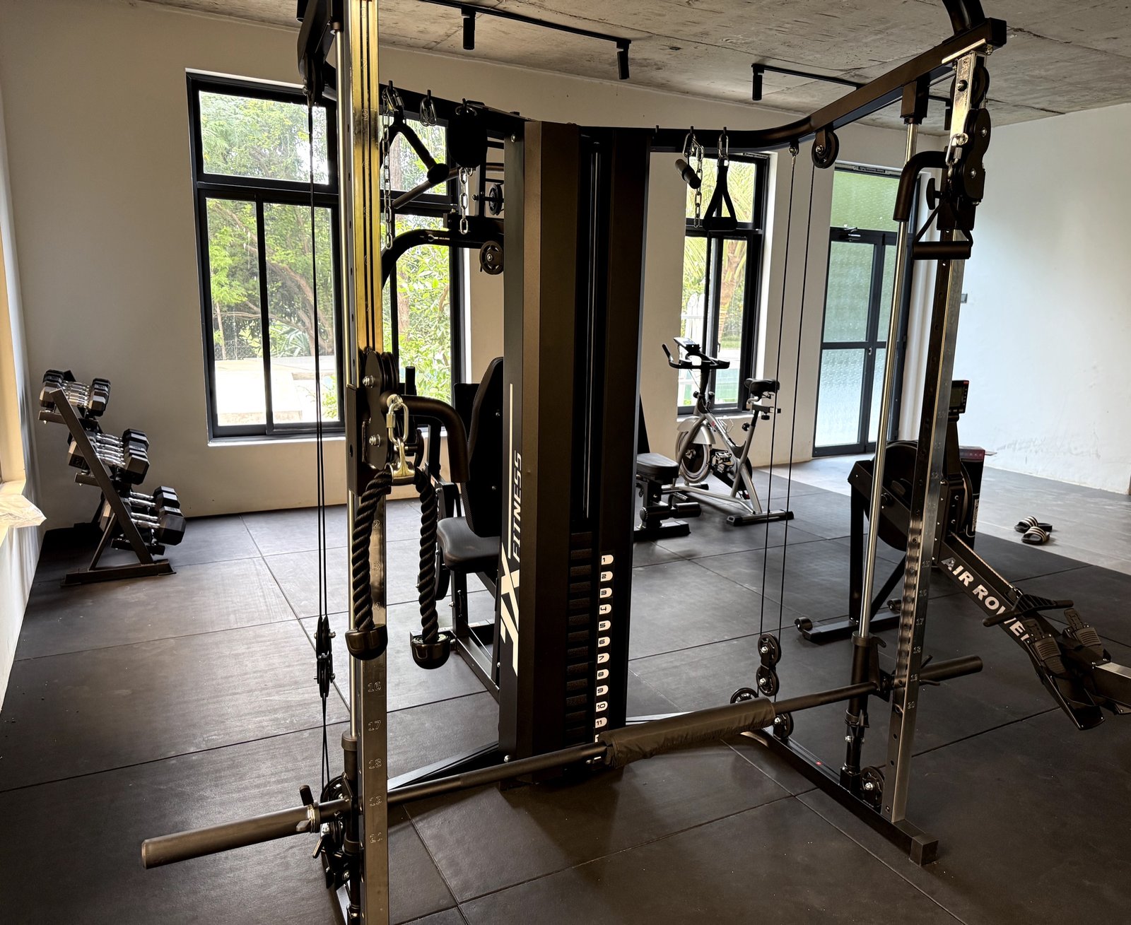 Nagira gym overlooking the garden
